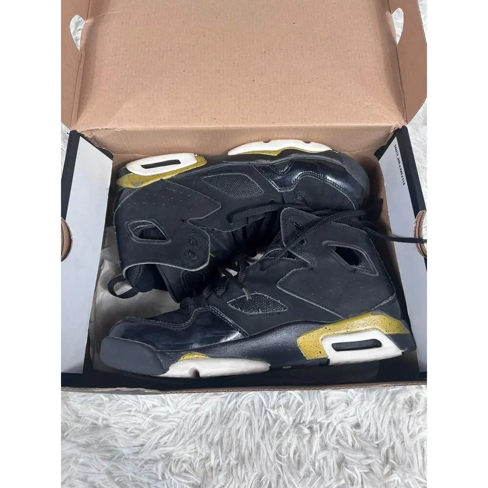 Air Jordan Flight Club 91 Shoes Youth Size 7Y Black Metallic Gold GS 555472-031
